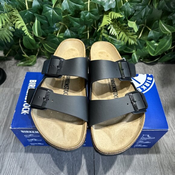 Birkenstock Arizona Leather Birko-Flor Women Size 39 US L 8 M 6 Black - Picture 3 of 9